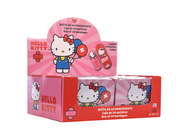Set 12 Box Hello Kitty per Bambini con 24 Cerotti Ciascuno 2 Misure in Metallo sconto