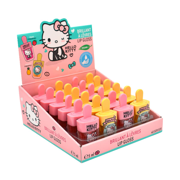 acquista Set 24 Lucidalabbra Lip Gloss per Bambini a Forma di Gelato Gusto Ananas e Fragola  Hello Kitty