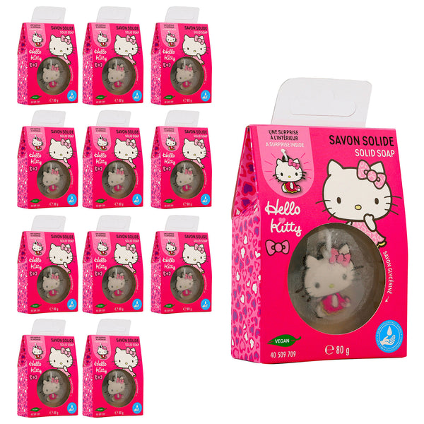 sconto Set 12 Saponette Hello Kitty per Bambini 80 gr con  con Sorpresa Portachiavi Interno