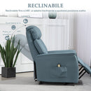 Poltrona Relax Reclinabile Alzapersone Elettrica con Telecomando Azzurro   