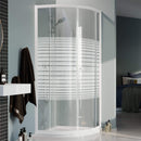 Box Doccia Semicircolare 2 Ante Scorrevoli in Cristallo Serigrafato 4mm H185 Fosterberg Tonder Bianco Varie Misure