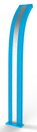 Doccia Solare da Giardino 40L Miscelatore Temporizzato e Lavapiedi Arkema Dada Fascia Inox Light Blu