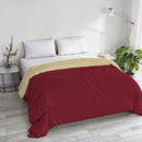 Trapunta Invernale Tinta Unita in Microfibra 200gr Bordeaux Panna Varie Misure