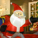 Babbo Natale Gonfiabile 310x78x148 cm con Luci LED Slitta e Renna per Esterno 