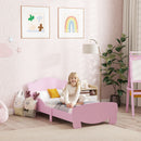 Struttura Letto Singolo per Bambini Orso 143,5x80x55 cm con Sponde Laterali in Legno Rosa 