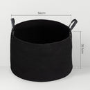 Cesto Portabiancheria Pieghevole con Manici 88L Ø56x35.5 cm in Cotone Naturale Nero 