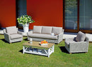 Set Salotto da Giardino in Grey Kubu Sbiancato Divano 2 Poltrone e Tavolino Vorghini Jaipur