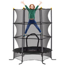 Trampolino Elastico per Bambini da 3 Anni Ø160 cm con Rete di Protezione Nero 