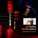 Sacco Boxe da Terra 4 in 1 con 2 Speedball Barra Girevole e Sacco Altezza Regolabile da 160-230 cm Rosso      