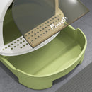 Lettiera Chiusa per Gatti 40,5x52x39 cm con Vassoio Estraibile Paletta e Filtri Verde e Bianco   