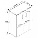 Mobiletto 2 Ante River 71x36x83 h cm in Truciolare bilaminato Olmo