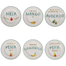 Set 6 Piattini Frutta Ø19x1,5 cm in New Bone China VdE Tivoli 1996 Le Travisate Bianco