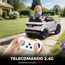 Macchina Elettrica per Bambini Licenza Ufficiale Land Rover Discovery 12V con Telecomando Bianco  