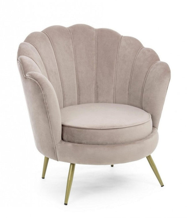 Fauteuil Giliola en Tissu Effet Velours Gris online