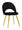 Lot de 2 Chaises Rembourrées 52x48x78 cm en Tissu Velours Flex Noir et Doré