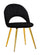Lot de 2 Chaises Rembourrées 52x48x78 cm en Tissu Velours Flex Noir et Doré