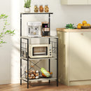 Scaffale Cucina a 4 Livelli in Stile Industriale 60x42x134,5 cm Struttura in Metallo Rovere   