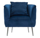 Poltrona Bucarest Blu Elettrico 76x74x73 cm in Playwood Spugna Tessuto e Metallo Blue e Oro