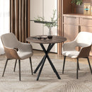 Tavolo da Pranzo Rotondo Stile Industriale Ø80x75 cm con Gambe a Croce in Acciaio Marrone      