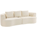 Divano modulare 3 Posti 260x106x82 cm con Seduta Ampia e Cuscini in Chenille Crema      