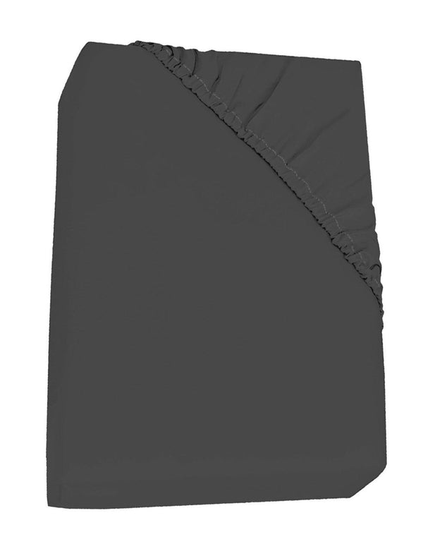 sconto Drap-housse double avec coins H40 cm et élastique uni fumé