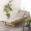 Cuscino Outdoor Imbottito Idrorepellente per Lettino da Esterno 60x180 cm in Poliestere e Policotone Grigio      
