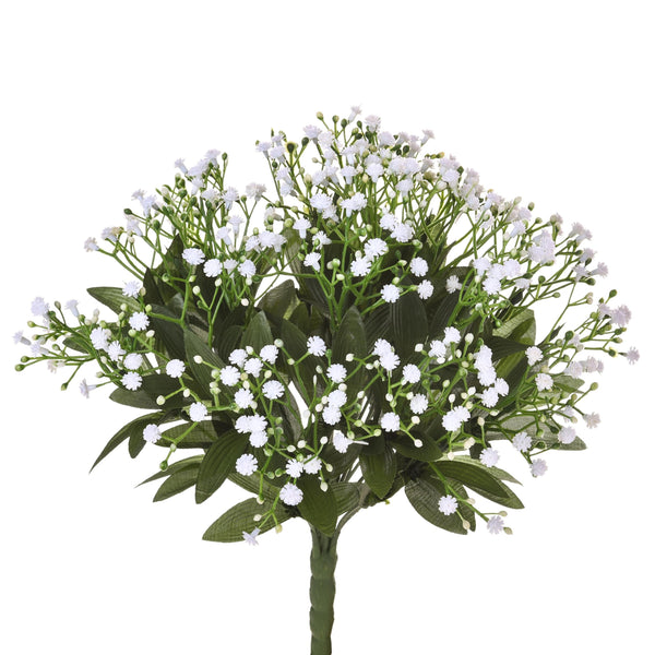 sconto Set 2 Buisson Artificiel de Mini Gypsophile Hauteur 34 cm Blanc