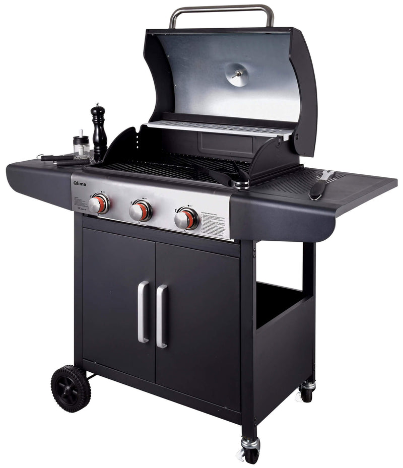 Barbecue a Gas GPL 3 Fuochi Qlima OKG103 Nero