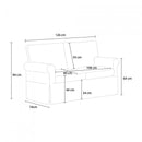 Divano 2 Posti 94x74x126min Tessuto Grigio chiaro
