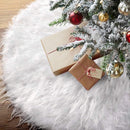 Gonna Copribase per Albero di Natale Ø78 cm in Peluche Effetto Neve Bianco      