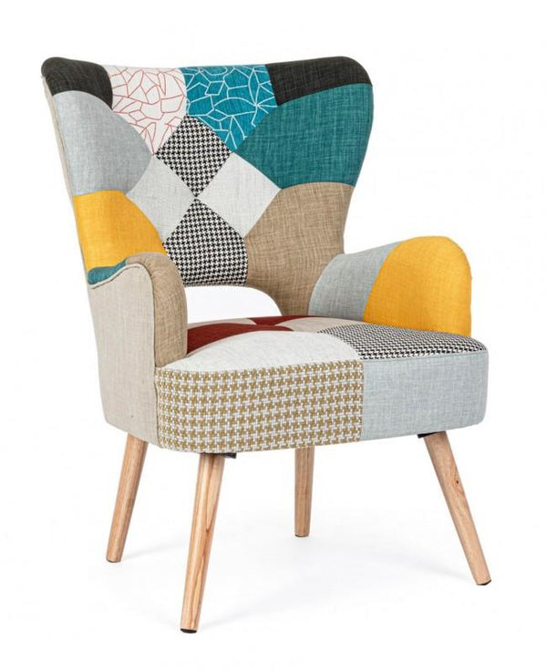 sconto Fauteuil Rembourré 65x68x92 cm en Tissu Patchwork