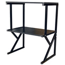 Scaffale da Scrivania Multiuso 3 Ripiani 54x37x69 cm per Stampante Ufficio in MDF Nero