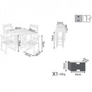 Set Tavolo + 4 Sedie da Giardino Pieghevole in Legno Marrone
