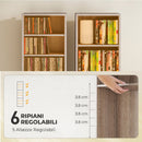 Libreria 33x24x140 cm Scaffale Porta CD con 6 Ripiani Regolabili Capacità di 260 CD/120 DVD Color Legno      