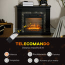 Camino Elettrico da Pavimento 80x21,6x67,8 cm 1800W Effetto Fiamma Nero