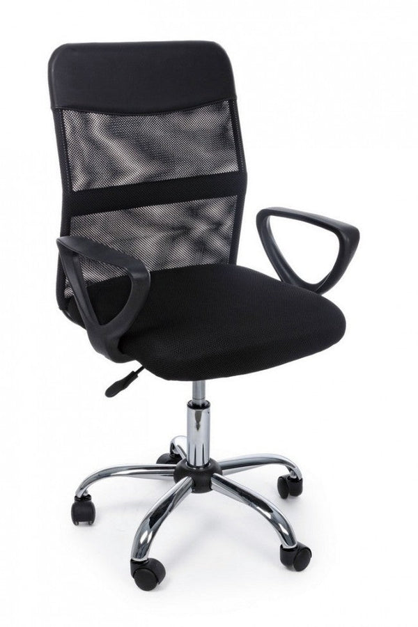 prezzo Chaise de bureau opérationnelle en tissu maillé et simili cuir noir Nairobi