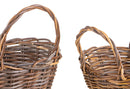 Set 2 Cesti Ovali in Vimini con Manici Larghezza 45 cm