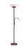 Lampadaire d'intérieur E27+E14 en métal rouillé