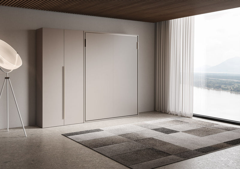 Letto Matrimoniale Francese A Scomparsa 140 Versia Con Armadio Sx 2 Ante Argilla      