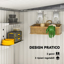 Capanno Attrezzi 1,5x2m con Base Porta Scorrevole e Tetto Inclinato in Metallo Grigio Scuro      