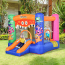 Castello Giostra Gonfiabile 290x200x155 cm con Scivolo Canestro e Pompa Multicolor