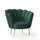 Fauteuil coquille Orel 75x80x75 cm en velours vert émeraude
