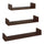 Lot de 3 étagères murales 60-50-40x15,5x8 cm en fibre de bois magnétique Wengè