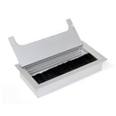 Passacavi da Tavolo Rettangolare 269 x 80 mm a Incasso Alluminio Anodizzato Opaco 5 Pezzi Emuca