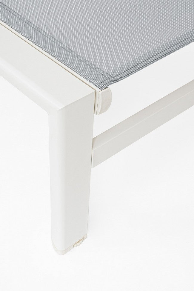 Lettino Prendisole da Giardino 74x200x98h cm Skipper New con Ruote Bianco 