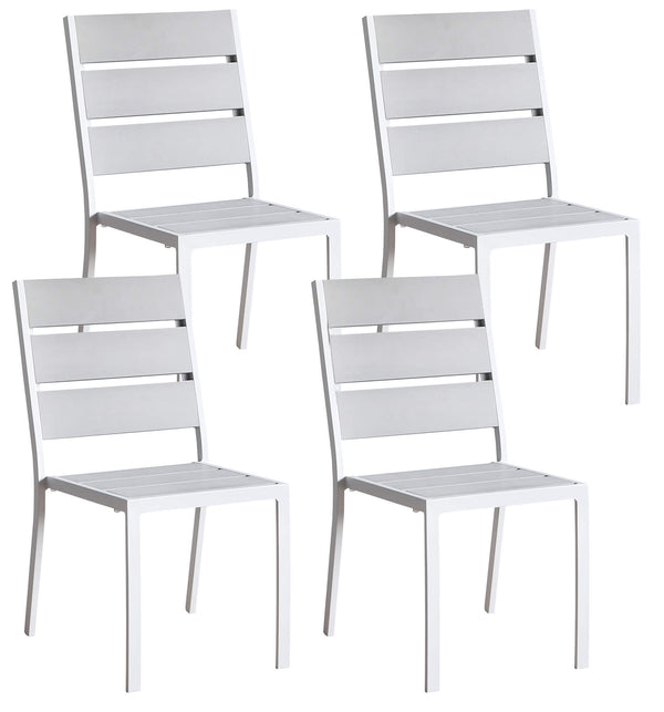 acquista Lot de 4 chaises de jardin en aluminium blanc et gris Kraus Modigliani