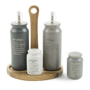 Menage Set Olio Aceto Sale e Pepe  in Gres VdE Tivoli 1996 con Stand