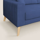 Divano 3 Posti 186x95x91 cm in Tessuto Blu