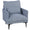 Poltrona Salotto Imbottita 73x80x80 cm con Braccioli Cuscino Lombare e Seduta Ampia in Tessuto Effetto Lino Blu