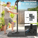 Ombrellone da Giardino a Manovella 240x240 cm con Base Riempibile e Girevole Telaio in Alluminio Grigio Scuro      
